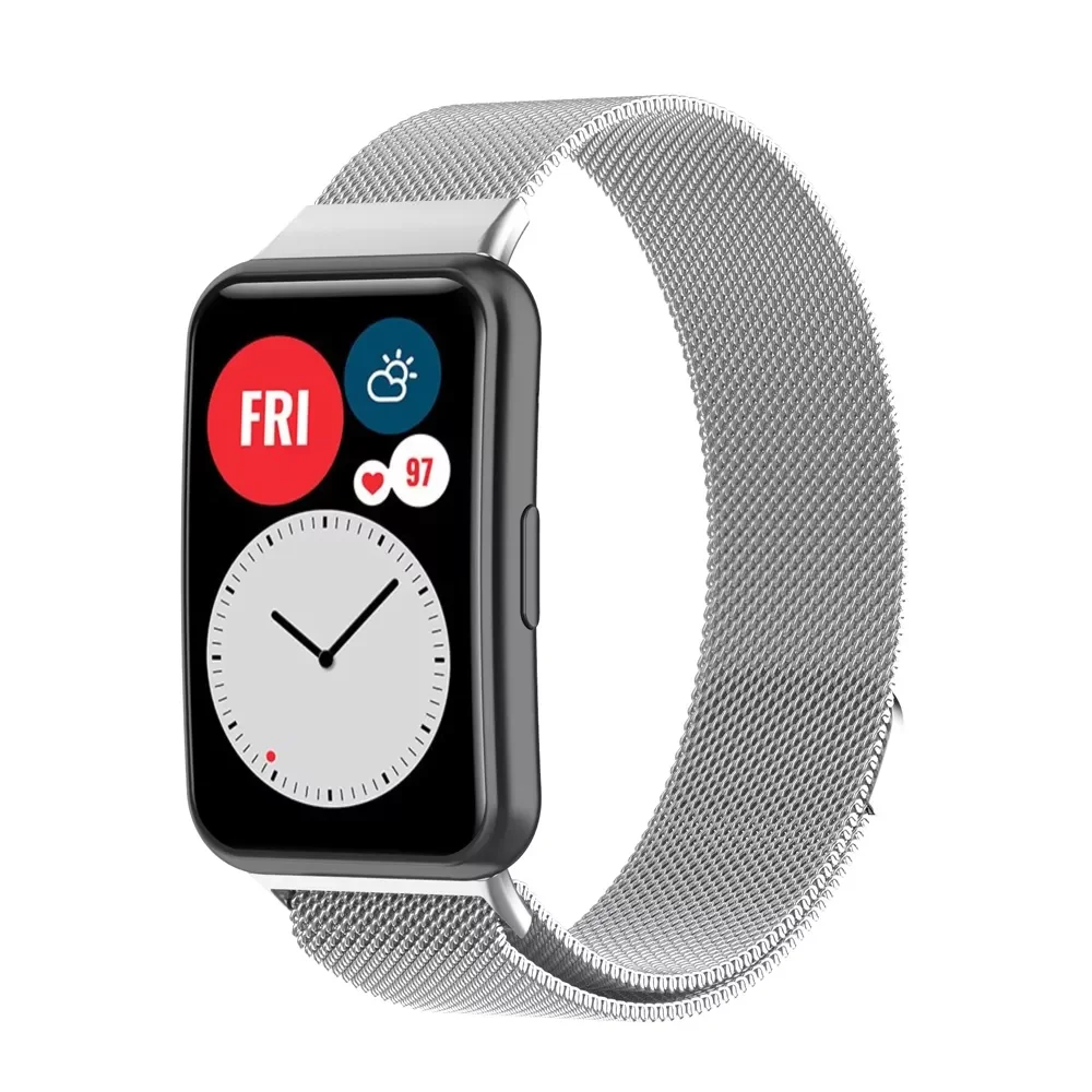 Strap For Huawei Watch FIT band Accessories Magnetic Loop stainless steel metal bracelet Huawei Watch fit 2021 Strap