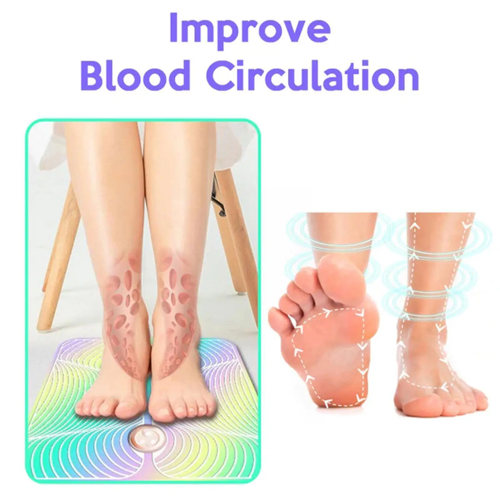 

Electric EMS Foot Massager Pad Foot Massage Mat Feet Stimulator Ache Health Care Blood Relieve Muscle Pain Improve Circulat F3J2