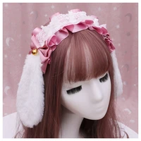 handmade lolita lolita lace beast ear headgear plush bunny ear headband headwear accessories anime gothic headdress kawaii