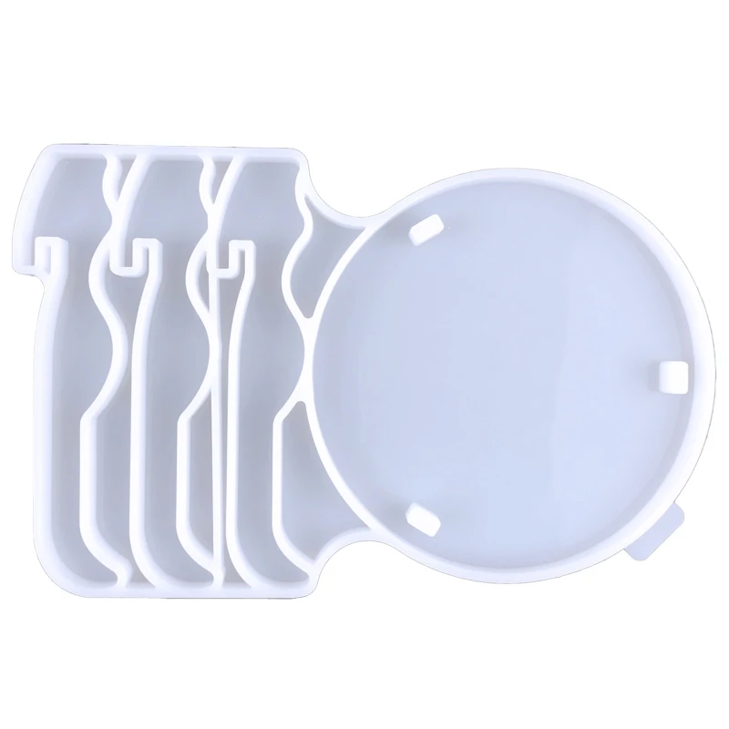 

4XBF 3D для треугольной подставки, форма для смолы, силиконовая подставка для кофейного коврика, форма для эпоксидной смолы, поднос, кронштейн ...