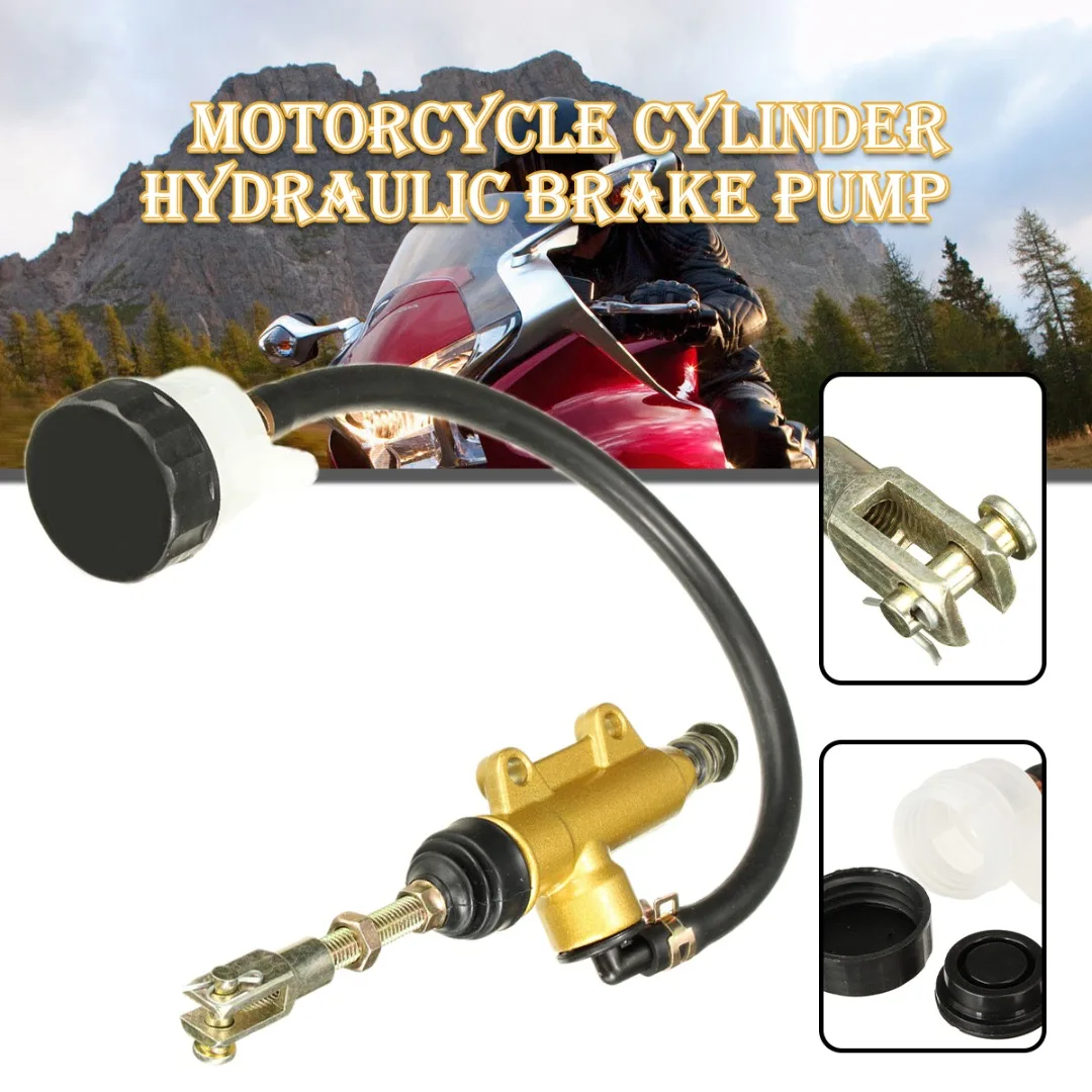 

1 шт. Универсальный тормозной насос четырехсторонний гидравлический мотовездеход с резервуаром общий задний тормоз главный цилиндр насос инструмент для мотоцикла