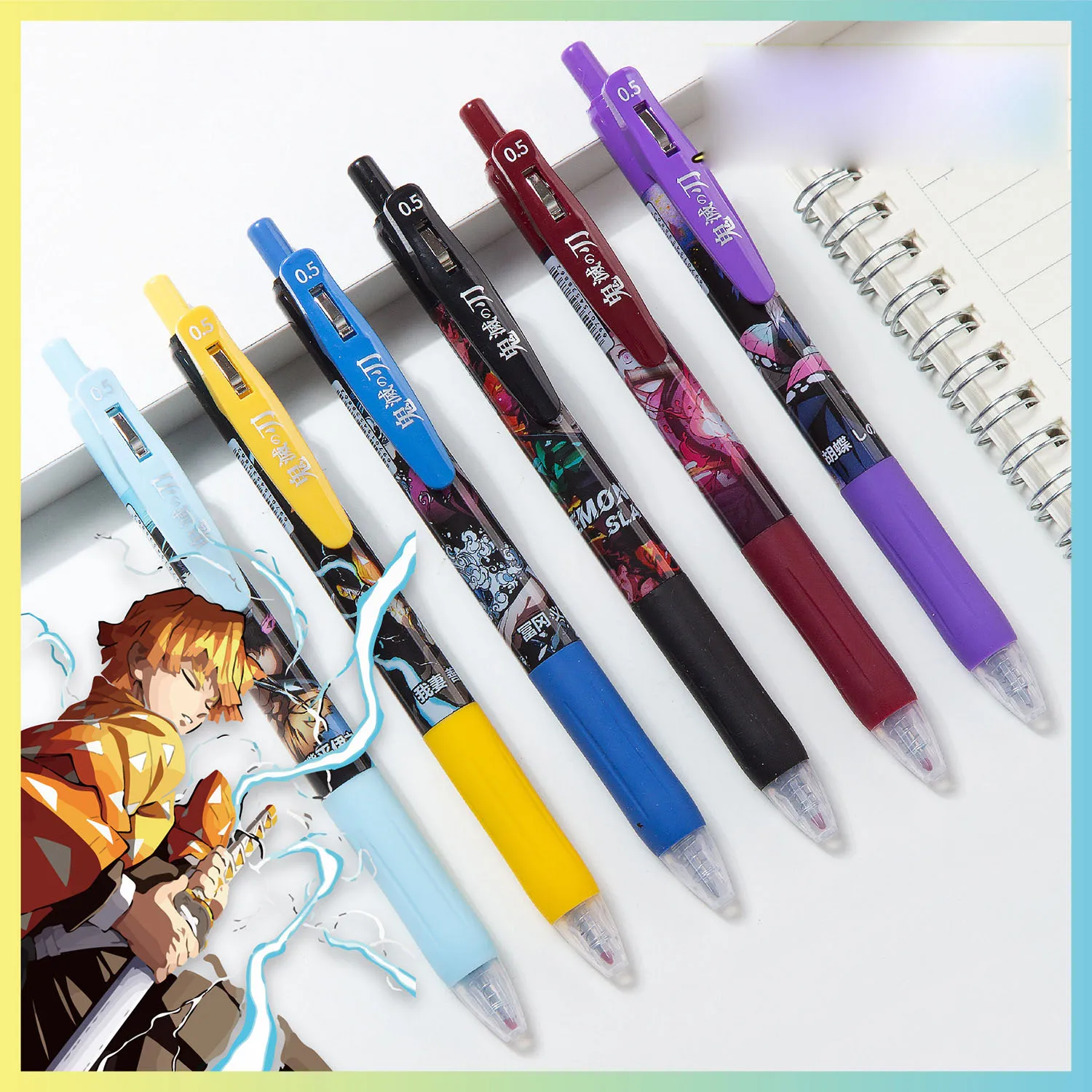 

36 pcs/lot Demon Slayer Press Gel Pen Cute 0.5mm Black Ink Signature Pens Promotional Gift For kids Stationery School Supplies