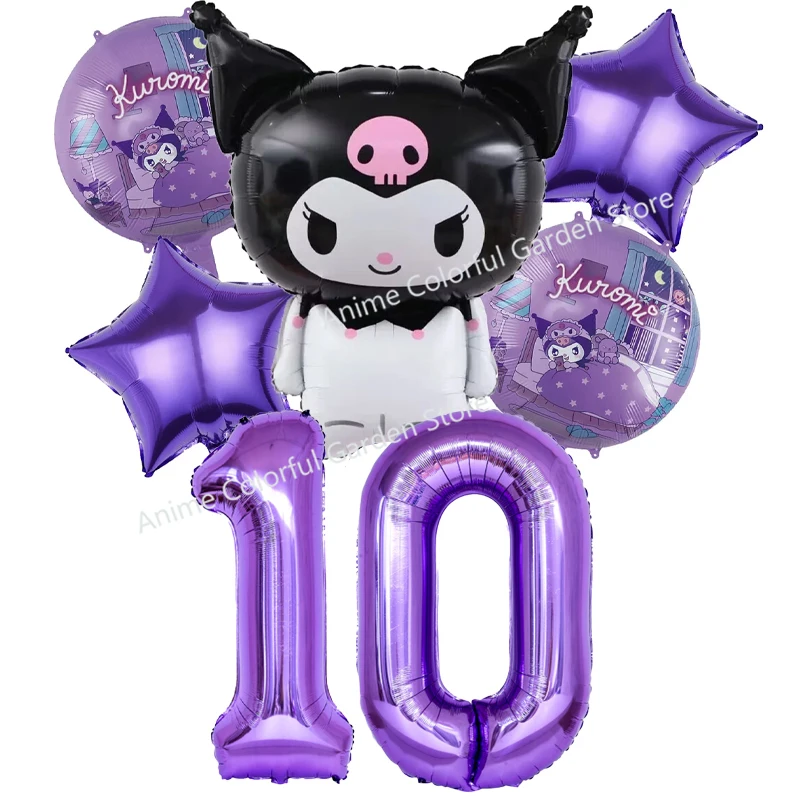Набор воздушных шаров Sanrio Kuromi для детей аниме мультяшный милый детский воздушный