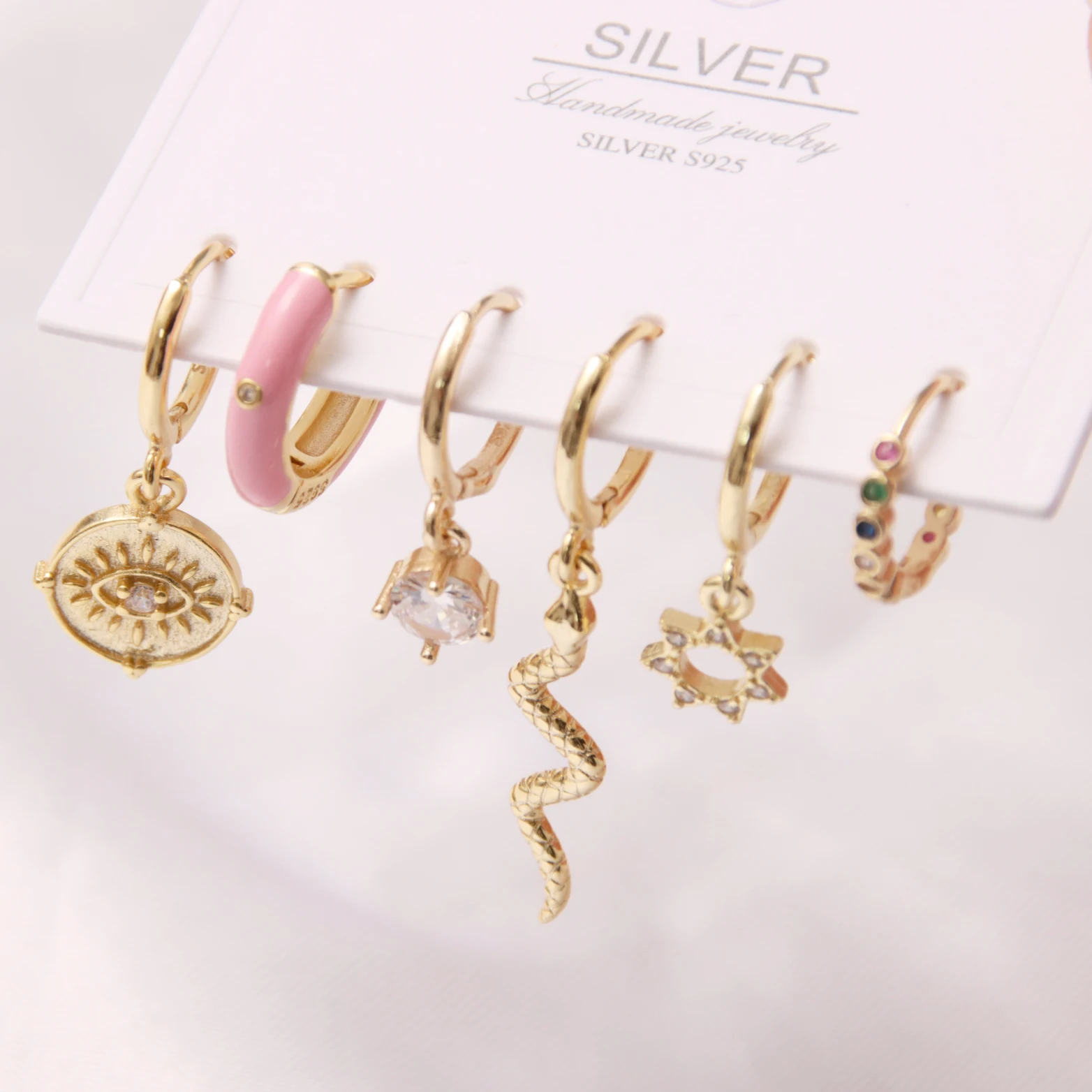 Ensemble de matiques d'oreille pendantes pour femmes, perle exquise, étoile, lune, émail, petit cerceau, boucle d'oreille, cadeau de bijoux, mode, style coréen, 6 pièces