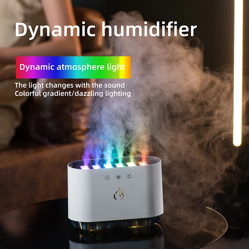 

Colorful Light Air Humidifiers Household Flame Aromatherapy Machine Nightlight Spray Aroma Diffuser Air Purification Difusor