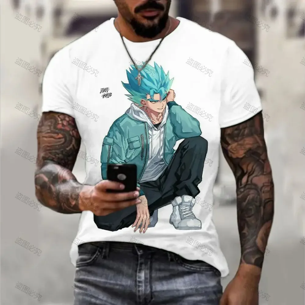 Мужская футболка Vegeta Goku летняя с круглым вырезом и принтом в виде дракона жемчуга