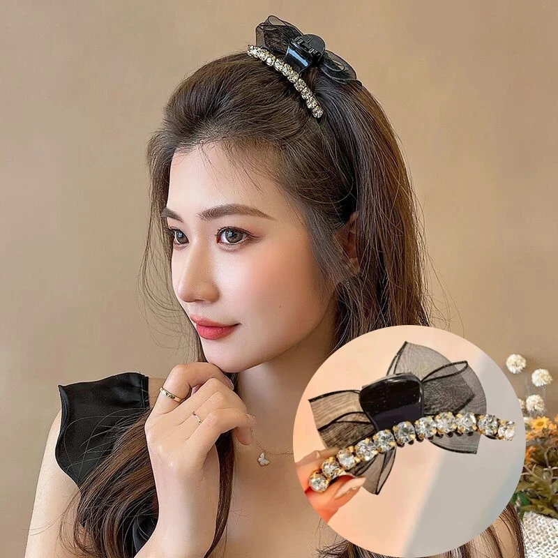 

Модные акриловые заколки стразы, Шпилька для волос, модный бант, держатель для конского хвоста, заколки для волос для женщин и девушек, милые аксессуары для волос, заколки