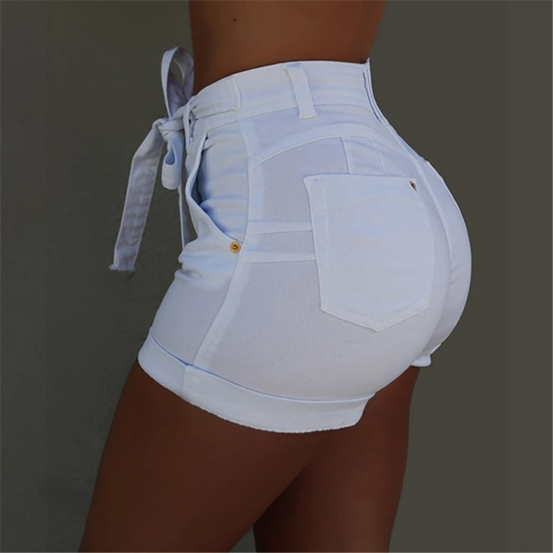 Summer Casual Washed Denim Shorts Jeans Women Blue Pink Sexy High Waist Jeans Fashion Woman Skinny Short Pants Ladies Harajuku