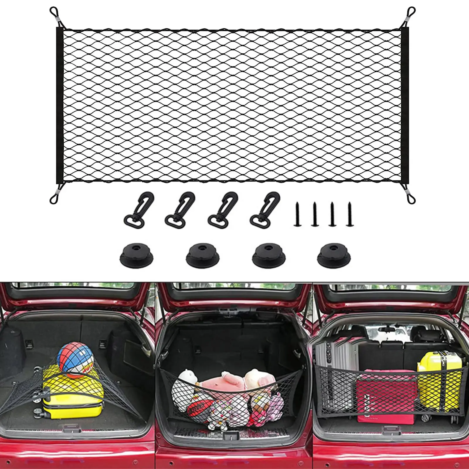 

1 Set Universal Mesh Cargo Net Velcro Car Storage Net Wall Sticker Organizer Pouch Bag Storage Mesh Net For Car Trunk Storage