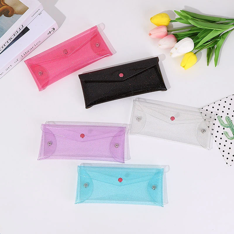 

PVC Transparent Pen Bag Makeup Bag Clear Organizer Cosmetic Bags Travel Portable Brush Case Storage Set Bath Toiletry Wash Bag