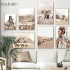 Постер египетских реликеров, настенные картины в виде индийских верблюдов, арт-фрески в богемном стиле, живопись на холсте, пейзаж, художественные принты, украшение комнаты