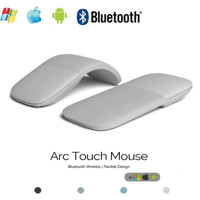 

Foldable Wireless Bluetooth Mouse Arc Touch Slim Folding Mice Flat Ergonomic Silent Mouse Office For Microsoft Laptop PC Mac