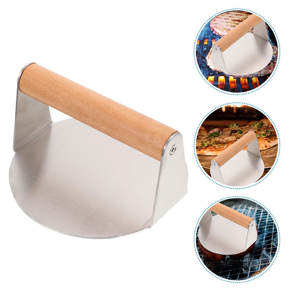 

Patty Burger Press Weight Stainless Steel Roasting Pan Bacon Griddle Steak Beef Ground Accessories Hamburger Maker