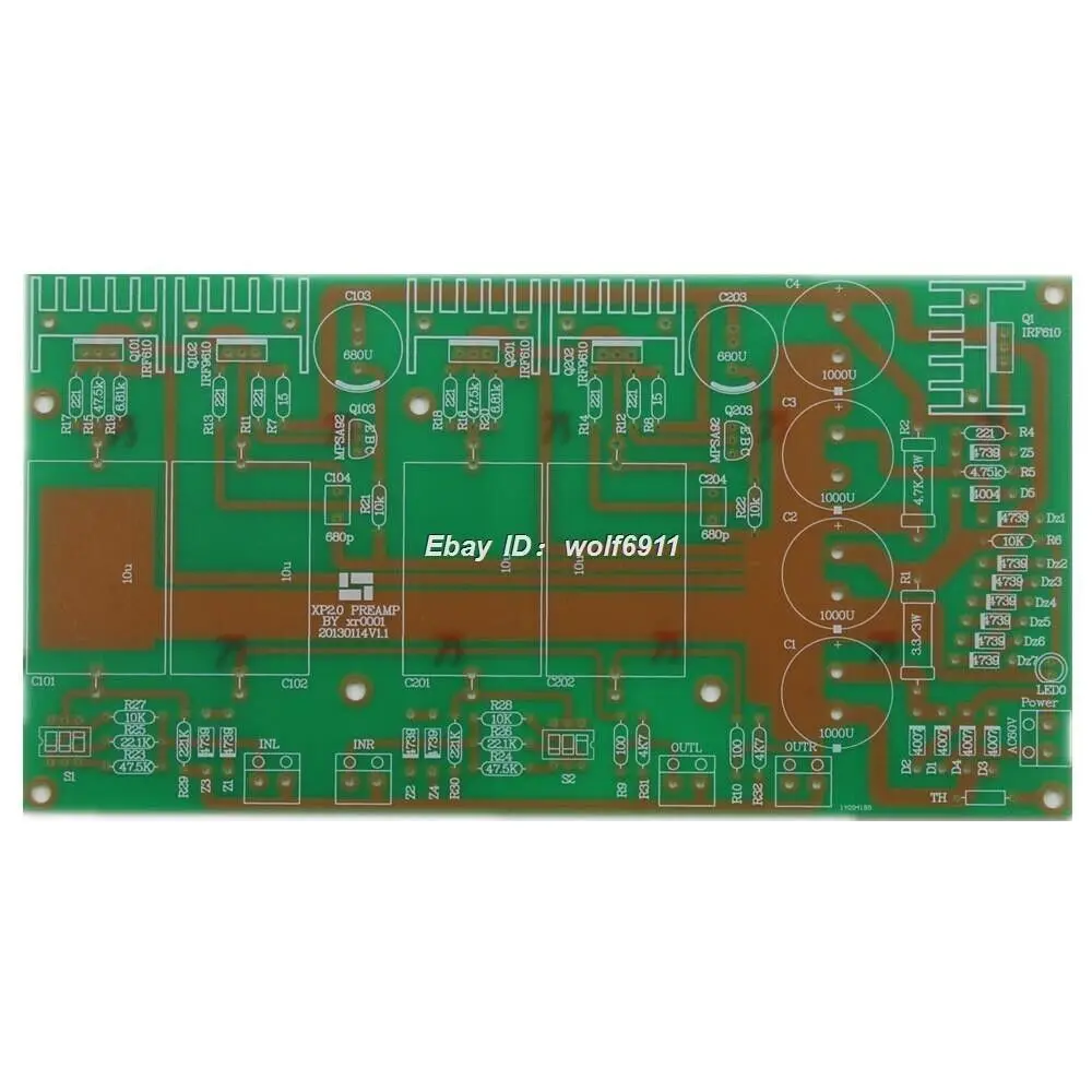 

HiFi 1 шт. Diy Classic Pass 2,0 Стерео предусилитель чистая плата PCB