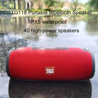 tg118 40w bluetooth speaker portable soundbar for computer waterproof music player outdoor boom box column audio fm radio tf aux