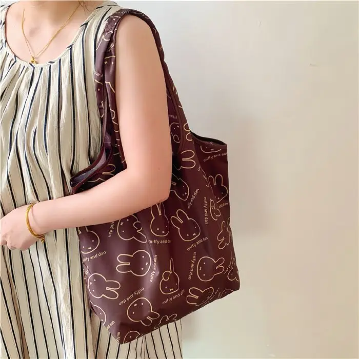 Kawaii MIffy сумка для покупок большой емкости складная портативная многоразовая