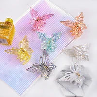 1pcs larger colorful butterfly jaw clip decorative acrylic butterfly hair claw clip hair jaw barrette for women accessories 2022