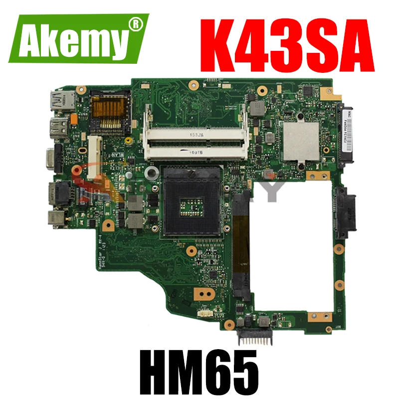 

Материнская плата K43SA HM65 REV 2,0 для Asus A43S X43S K43S A43SA K43SA, материнская плата ноутбука K43SA, материнская плата K43SA, протестированная материнская плат...
