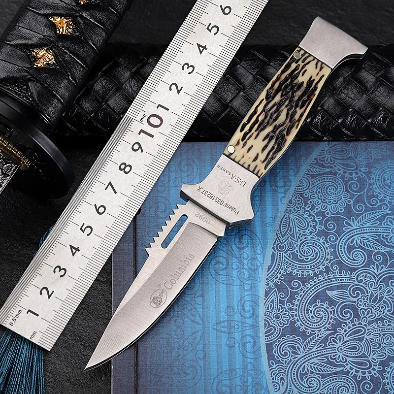 

New 7cr17mov Stainless Steel Wilderness Survival Tactics Folding Blade Sharp Hunting Carnivorous Knife Mens Outdoor Camping Gift