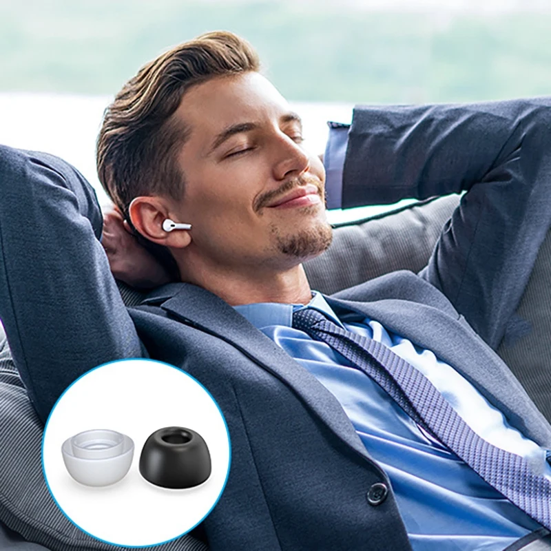 Сменные силиконовые насадки для наушников с портативным футляром хранения AirPods