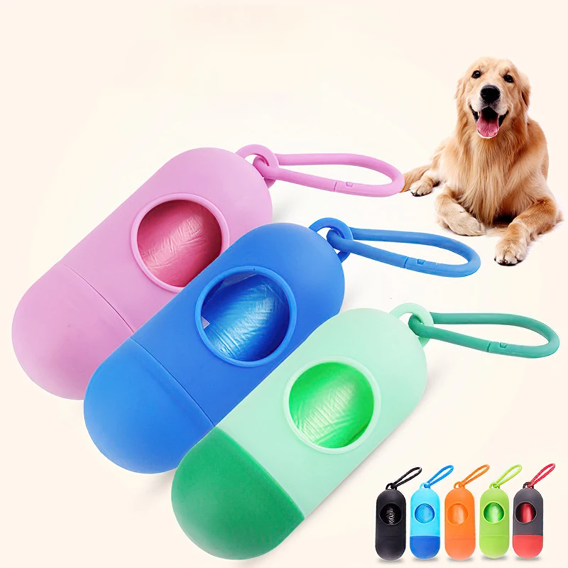 

3pcs Portable Pet Bullet Shaped Bag Unscented Mascotas Waste Poop Bag Non-toxic Leash Clip Dispensador Bolsas Perro Pet Products