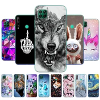 for huawei p40 lite cover 4g 5g soft transparent tpu silicon phone cases for huawei p40 lite e bumper coque back flower marble