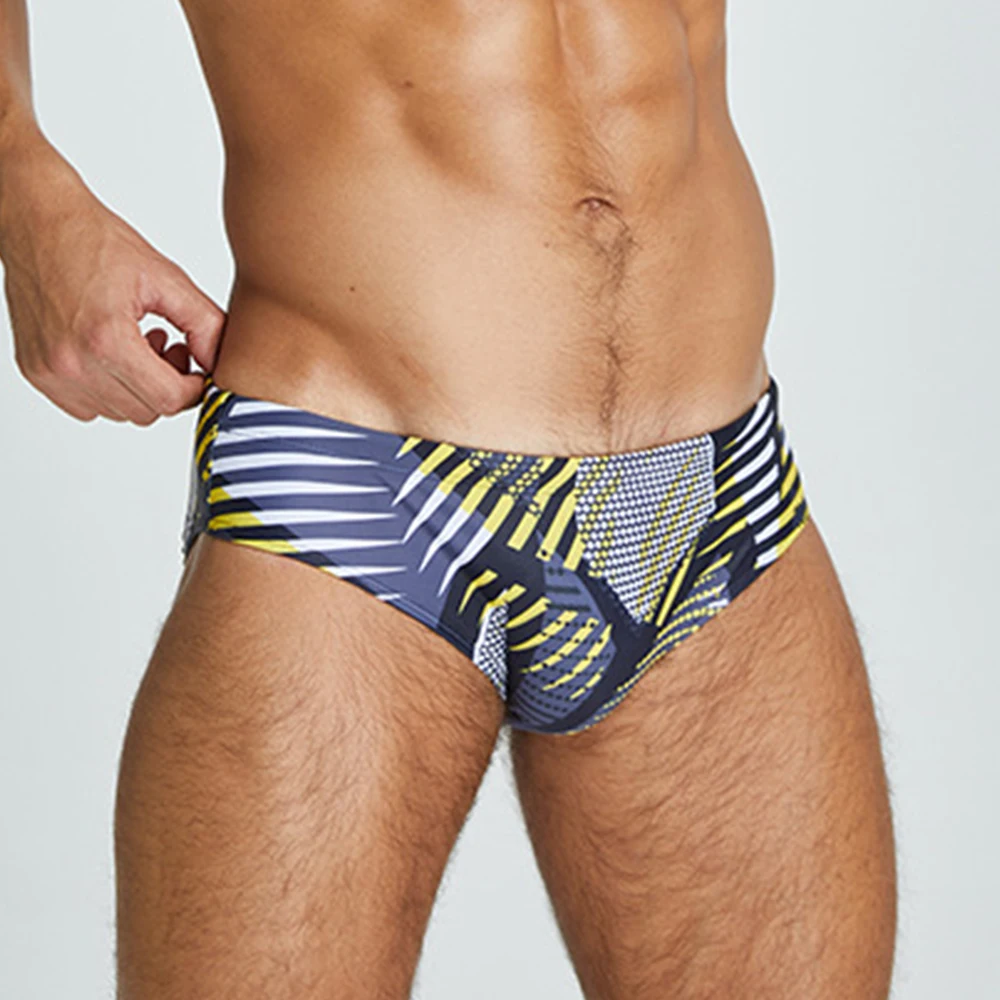 

Men Print Elastic Pouch Briefs Swim Trunks Swimming Pants Swim Trunks Swimsuit