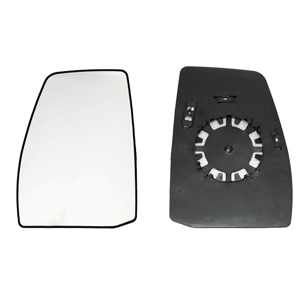 Стекло бокового зеркала на крыле автомобиля с подогревом и опорной пластиной для