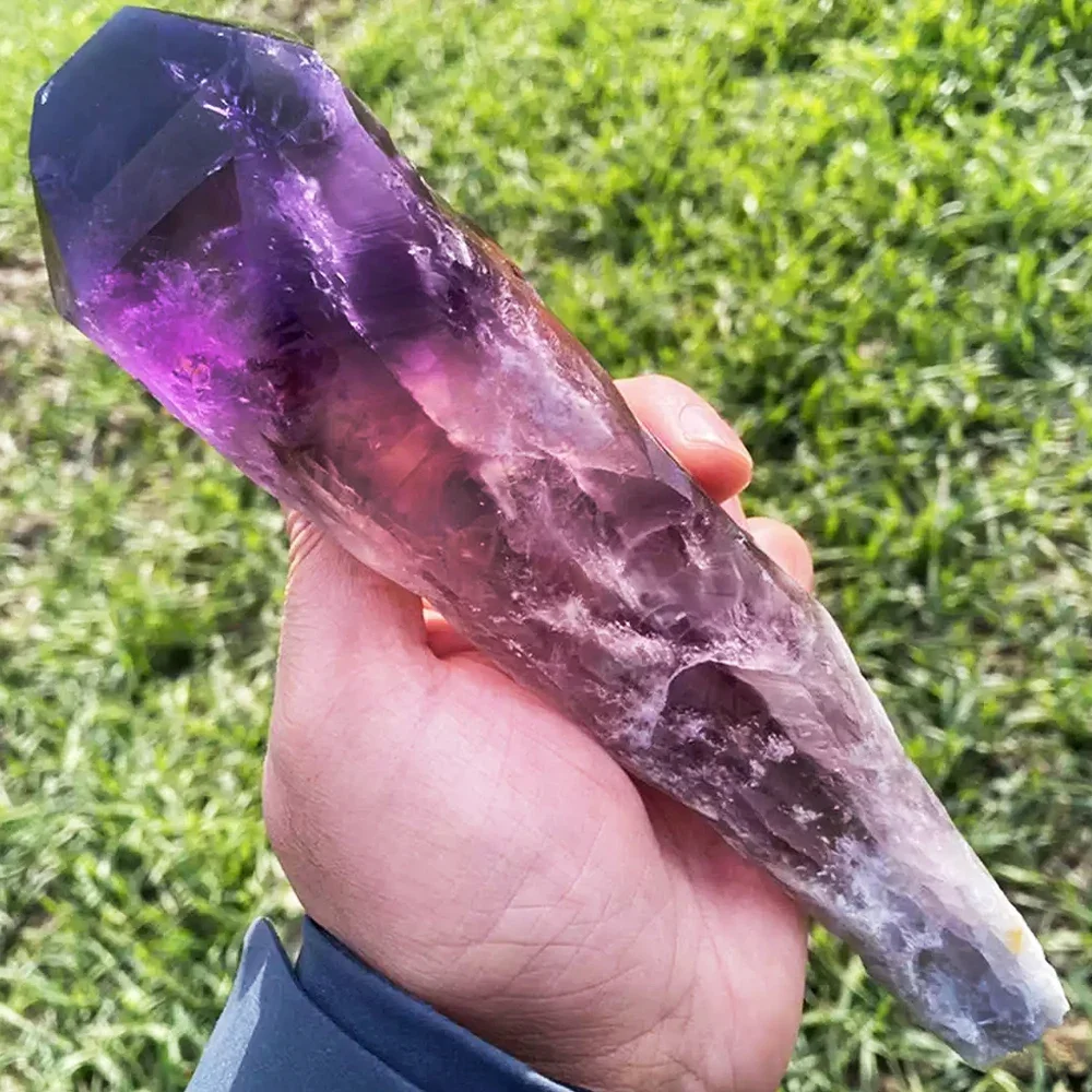 Натуральный уругвайский аметист кварцевый кристалл однопионная палочка скипетр