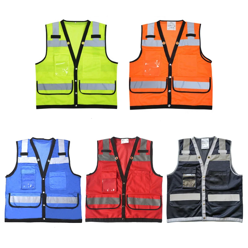 

Hi Vis Safety Vest Reflective Surveryor Orange Mesh Safety vest Jacket High visibility work wear reflective safety wear vests