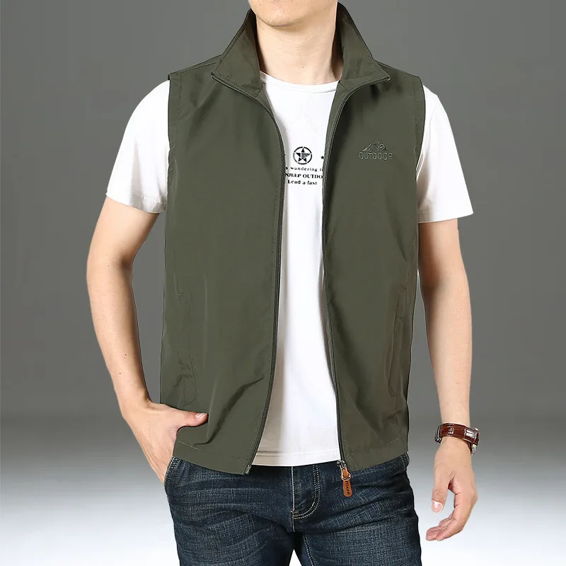 

2022 Spring and Autumn New Men's Vest Thin Shoulder Vest Coat Outdoor Fishing Photography Vest