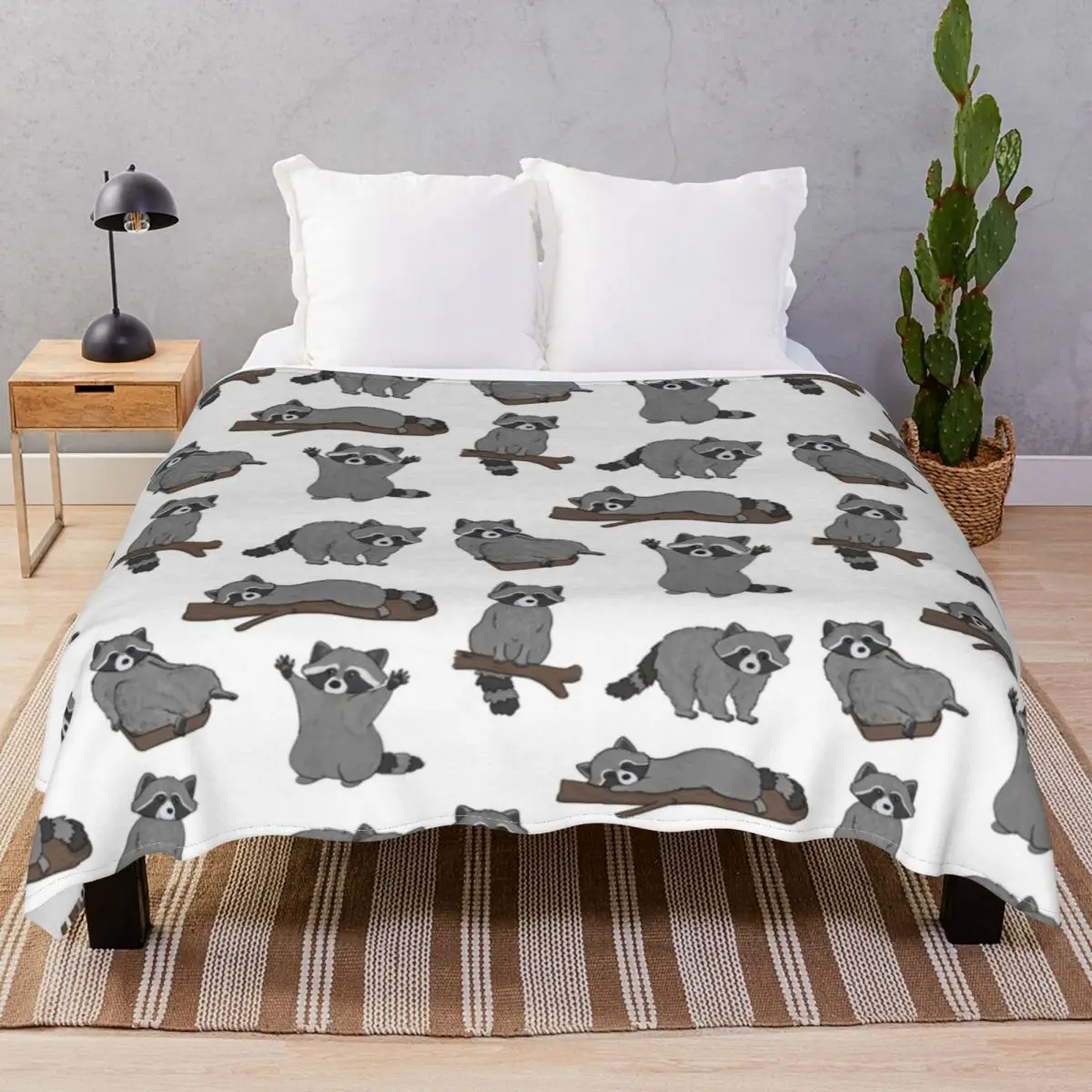 

Raccoons Blankets Fleece Autumn/Winter Soft Throw Blanket for Bedding Sofa Camp Cinema
