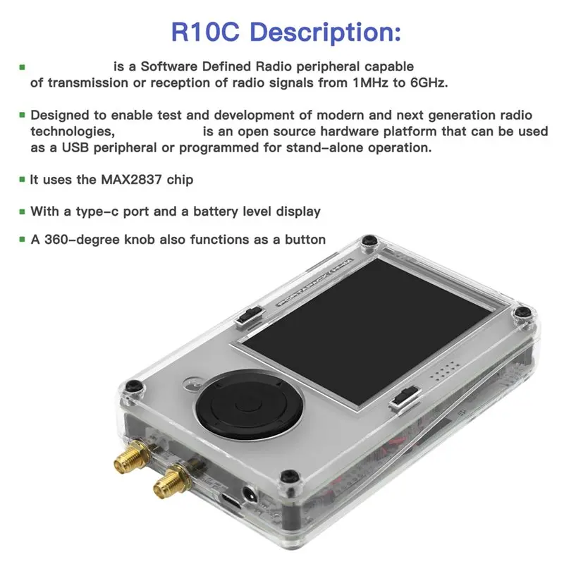 N10R-For Hackrf One R10C для программно-определяемого радио SDR, совместимый с новым Portapack H4MS H4M Mayhem в пластиковом корпусе (art.: 3920d8802e545) - 3920d8802e545