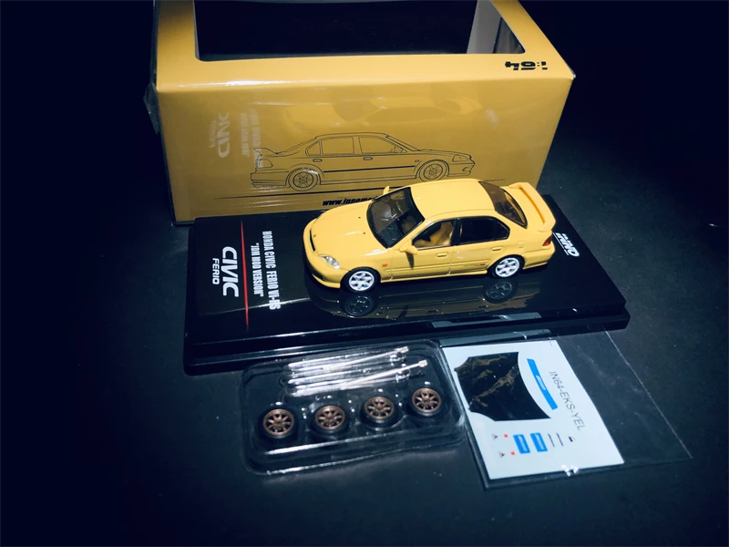 INNO 1/64 HONDA CIVIC FERIO Vi RS PHOENIX YELLOW JDM мод версия литой модели автомобилей Ограниченная
