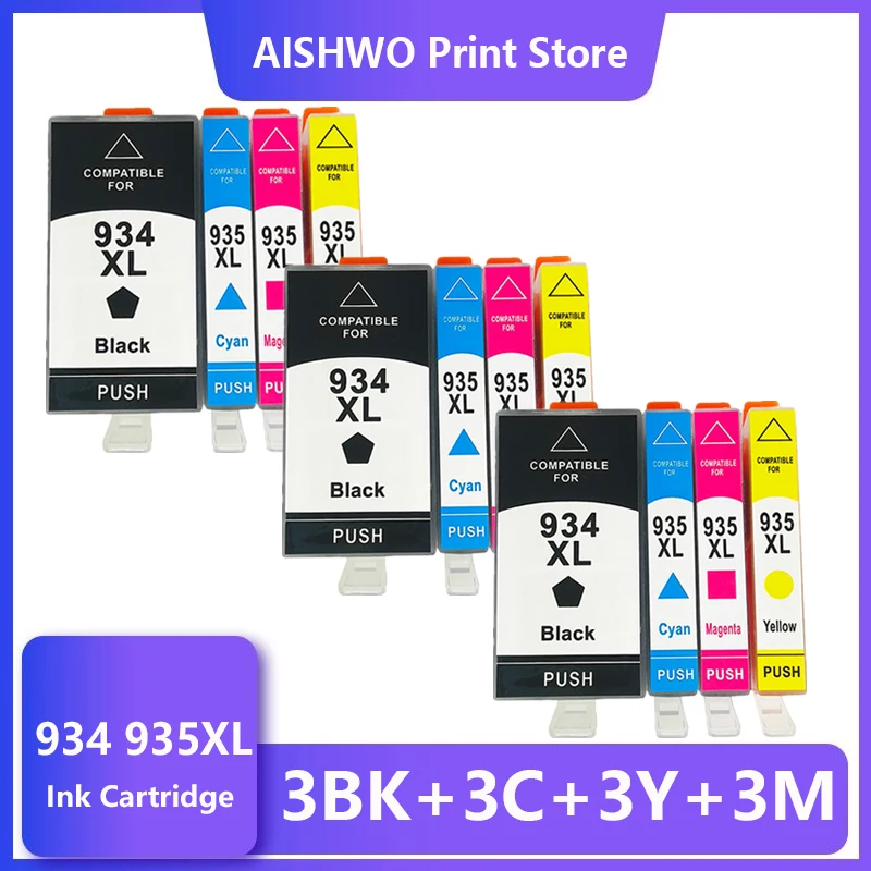 

12PK Ink Cartridges Compatible For HP934XL HP934 934XL 934 XL HP935XL HP935 XL Officejet Pro 6812 6830 6815 6835 Inkjet Printer