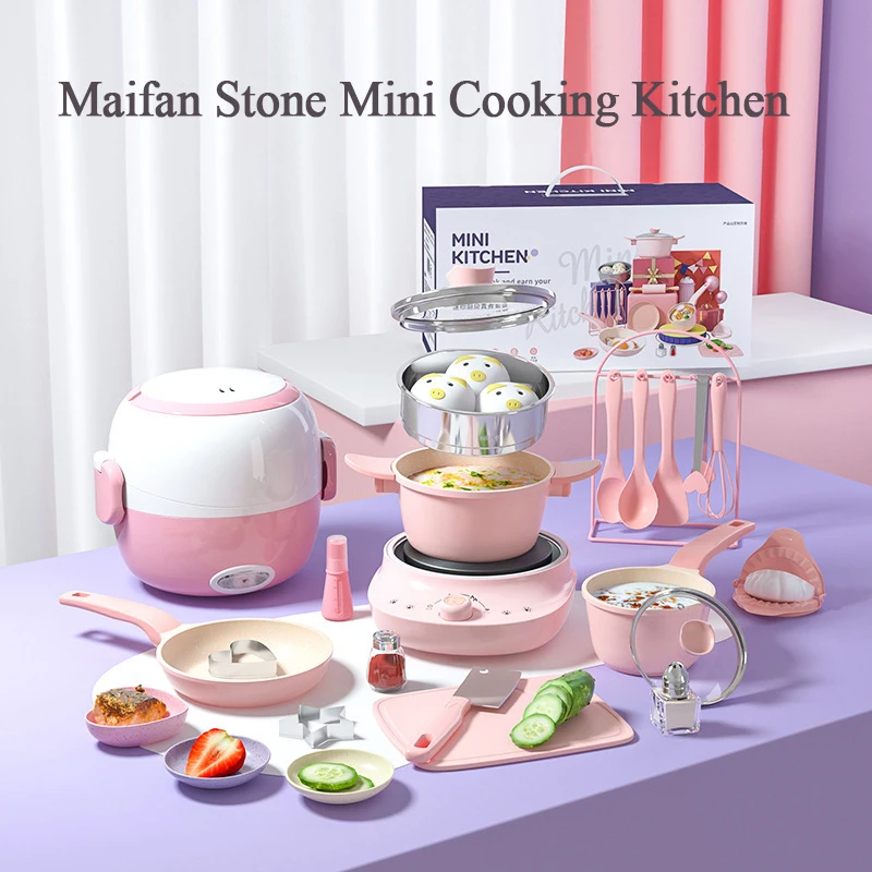 

Мини-игрушка для кухни Candid, действительно готовый полный набор кухонной утвари, пазл для раннего развития для девочек, игрушки для игрового домика, подарки для детей