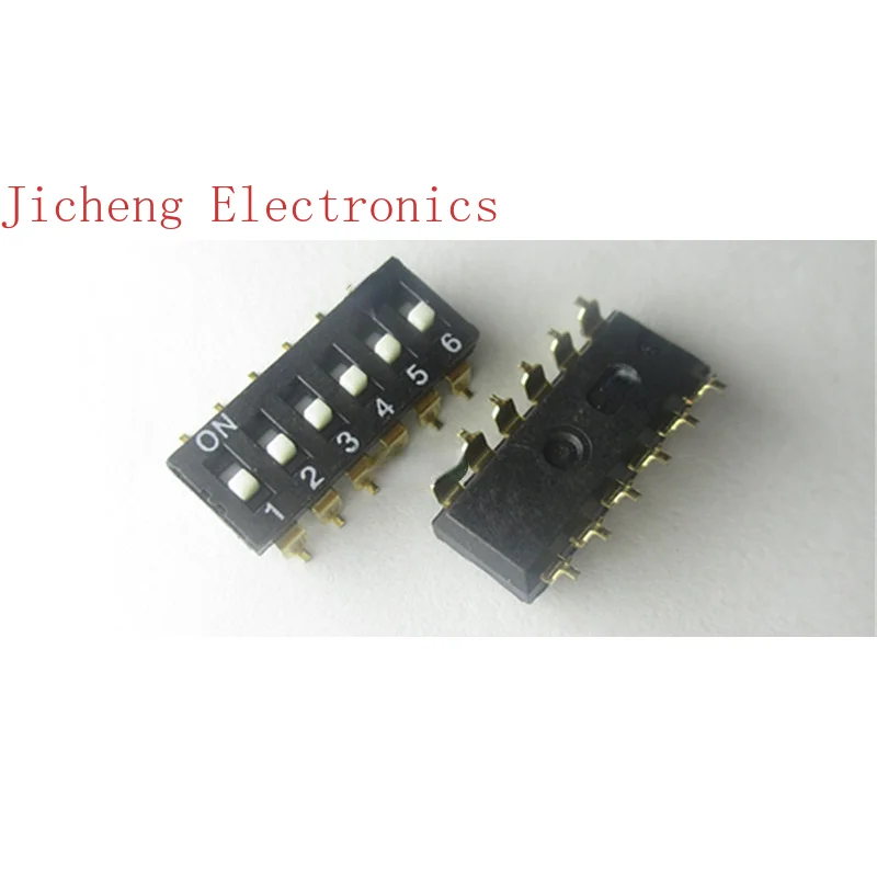 

10PCSDIP SMD DIP Switch 6-bit Black 6P Coded 2.54 Pitch DM-06-V-T/R