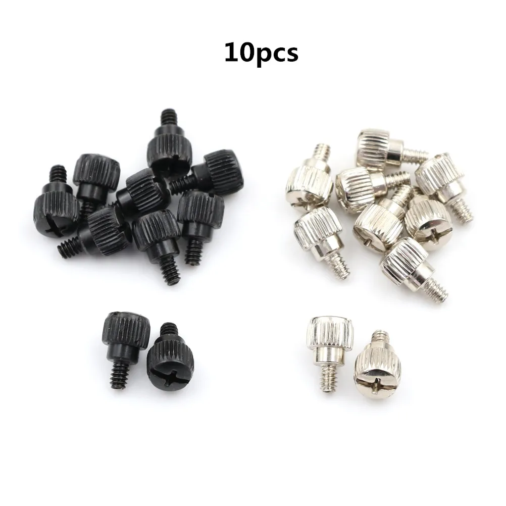 

10pcs Computer Case Screws Black Or Nickel Computer Case Screw Hand Tighten Thumb Screw Overall Size 14 X 9mm