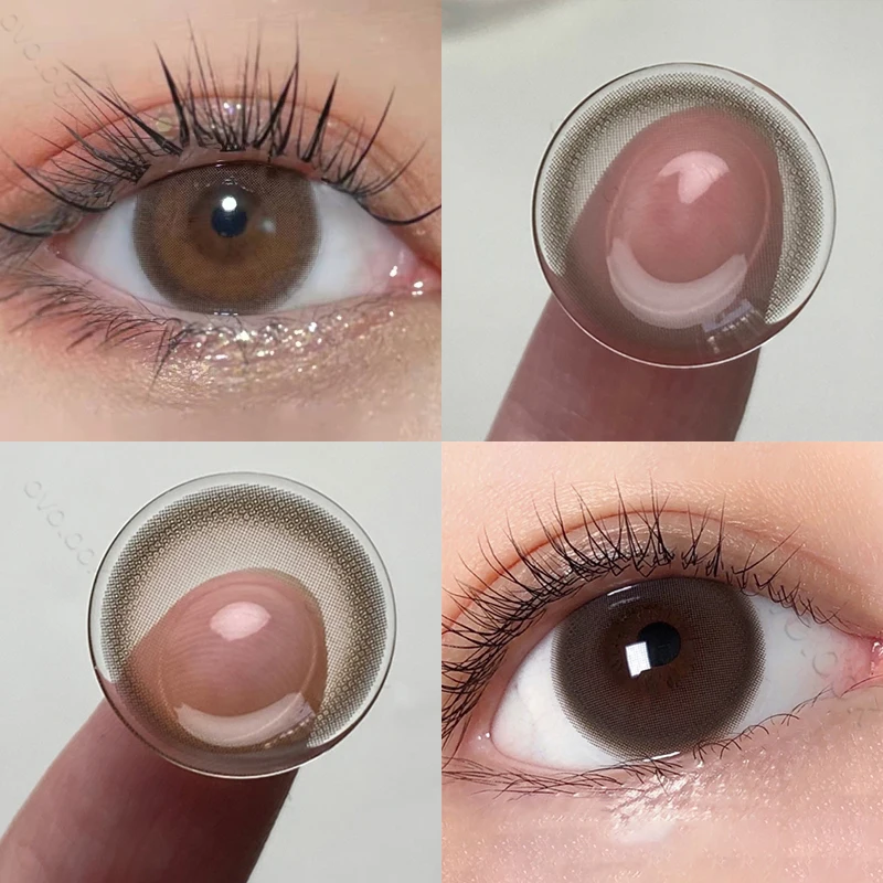 eyeywish 2pcspair natural pupil lenses collagen series contact lenses for eyes brown gray eye color lens for myopia 14 2mm free global shipping