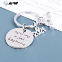 2021 stainless steel graduation keychain gift student keychain my story is just beginning