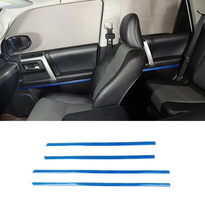

Carbon Fiber Blue Door Strips Trim Interior Accessories For Toyota 4Runner 2010-2023