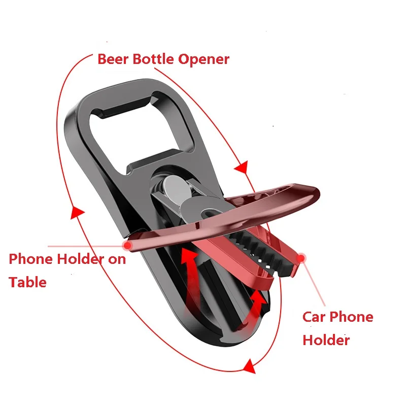 Drink&Art Bottle Opener Car Holder For Phone Air Vent Clip Mount Mobile Cell Stand Smartphone GPS Support For iPhone Key Chain