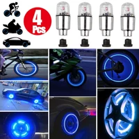 4pcs blue light led tire air valve stem cap lamps for motorcycle car bike