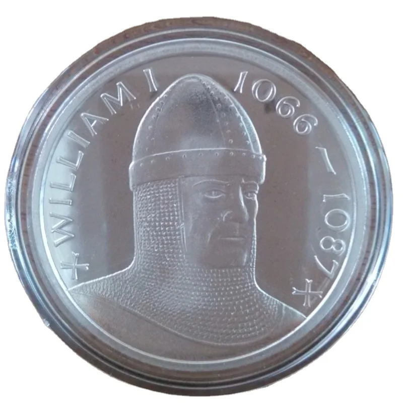 

Английские памятные монеты, посеребренные монеты короля Вильяма I 1066-1087, коллекция 35 мм, копия