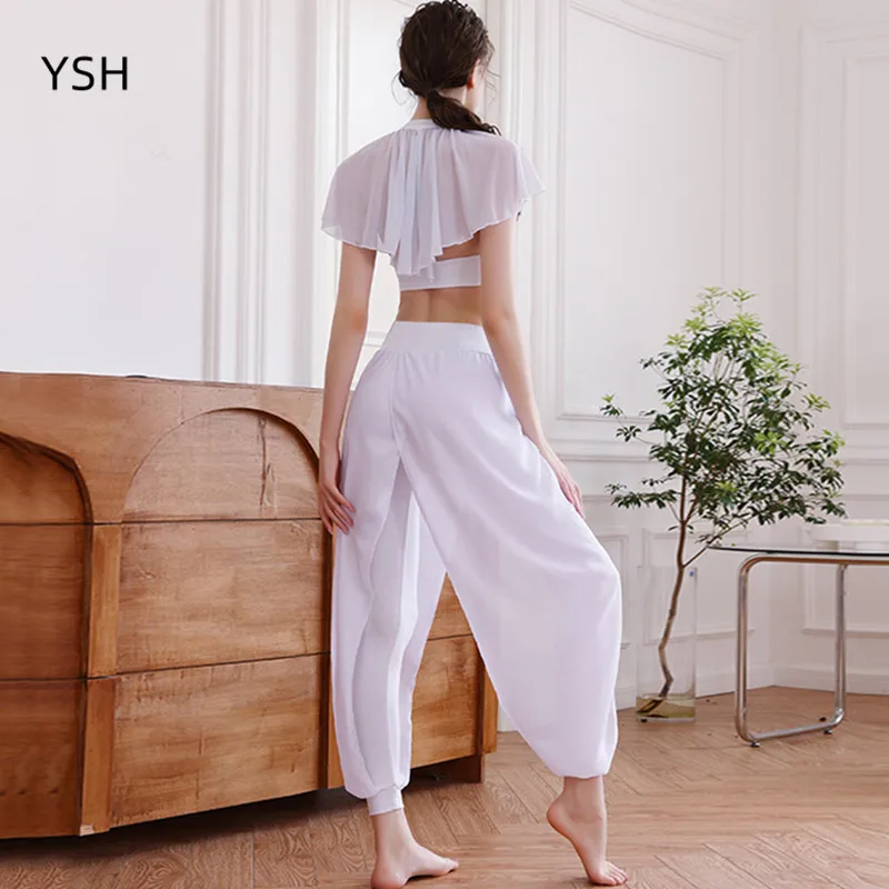 

Net Yarn Fairy Elegance 2pc Set Women Sports Bra Sports Set Dance Sportswear For Women Gym Clothing Summer Yoga Set Fitness Suit