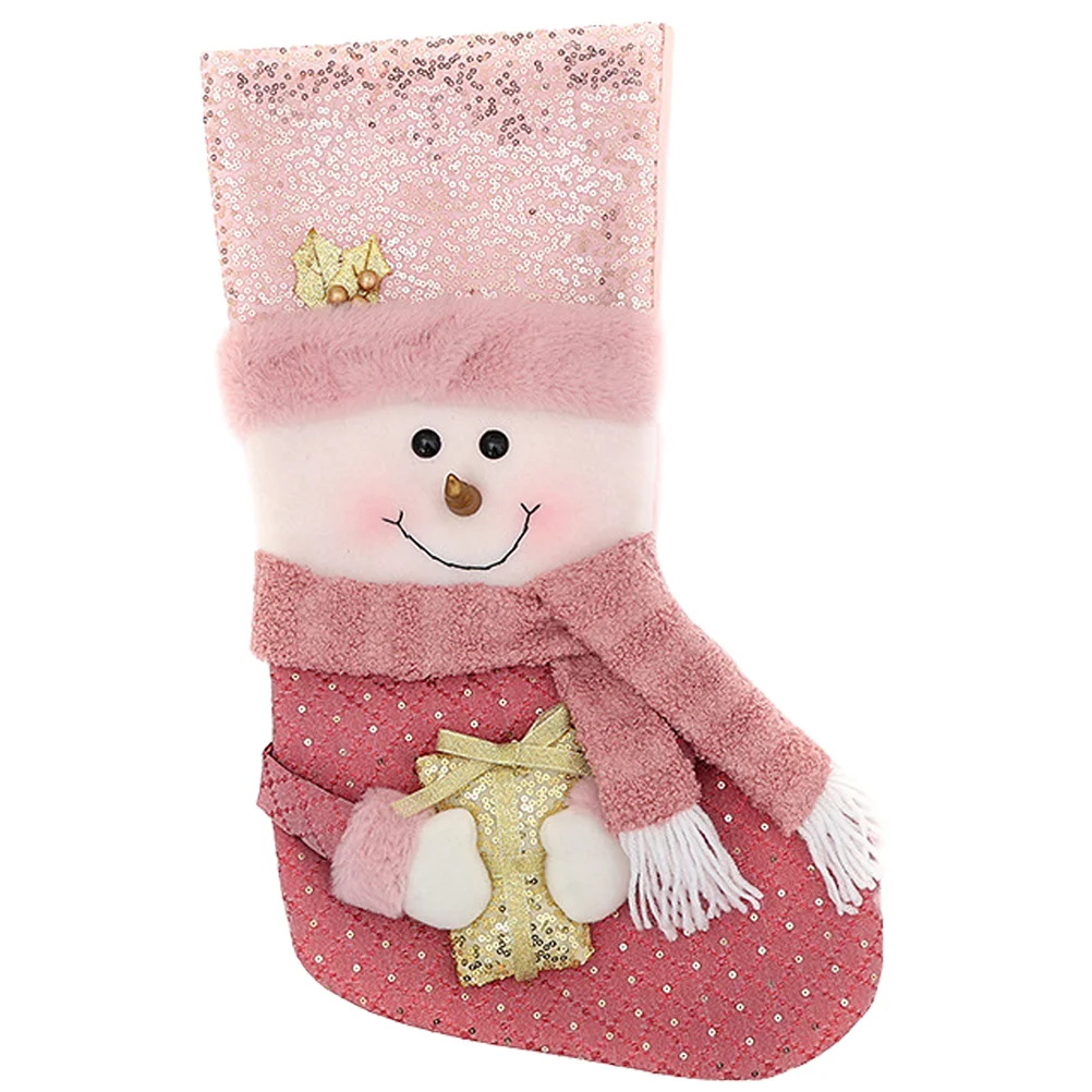 

Рождественские чулки, подарок на рождественскую елку, носок с блестками, Подарочные чулки, праздничное украшение (тип снеговика)