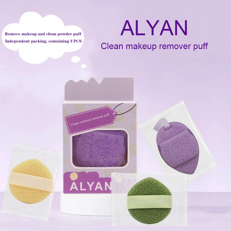 3 шт. очищающая пуховка для лица мягкая приятная кожи быстрая пенящаяся глубокая