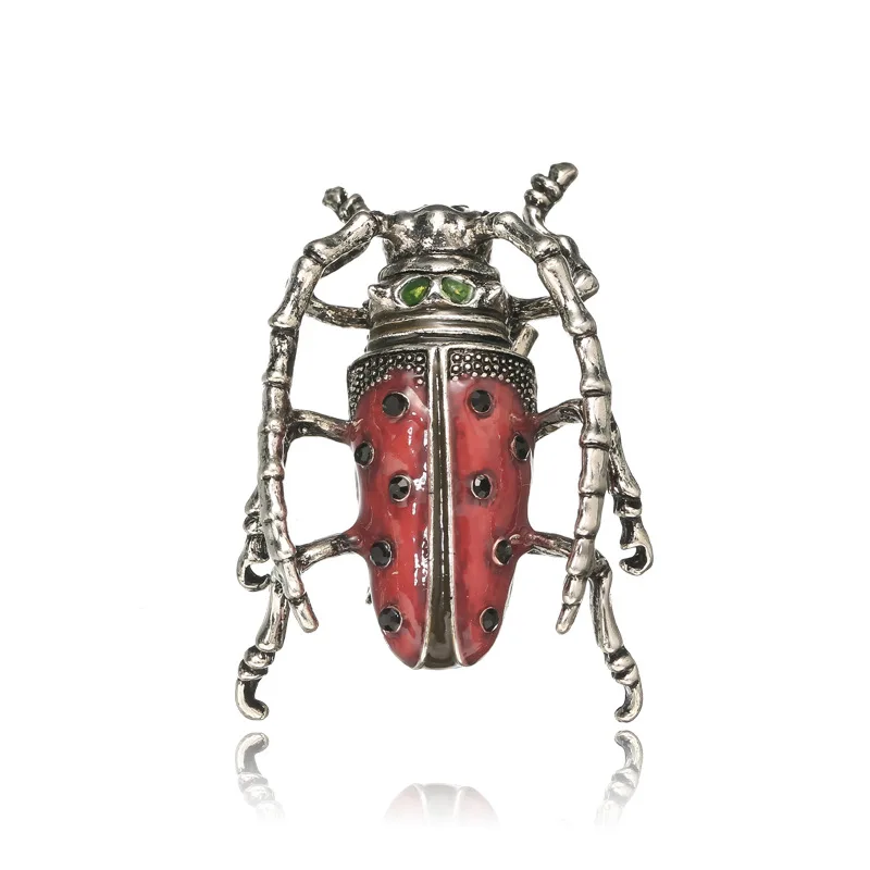

High-end exquisite rhinestone painting oil cartoon beetle insect brooch creative dress rhinestone brooch word pin