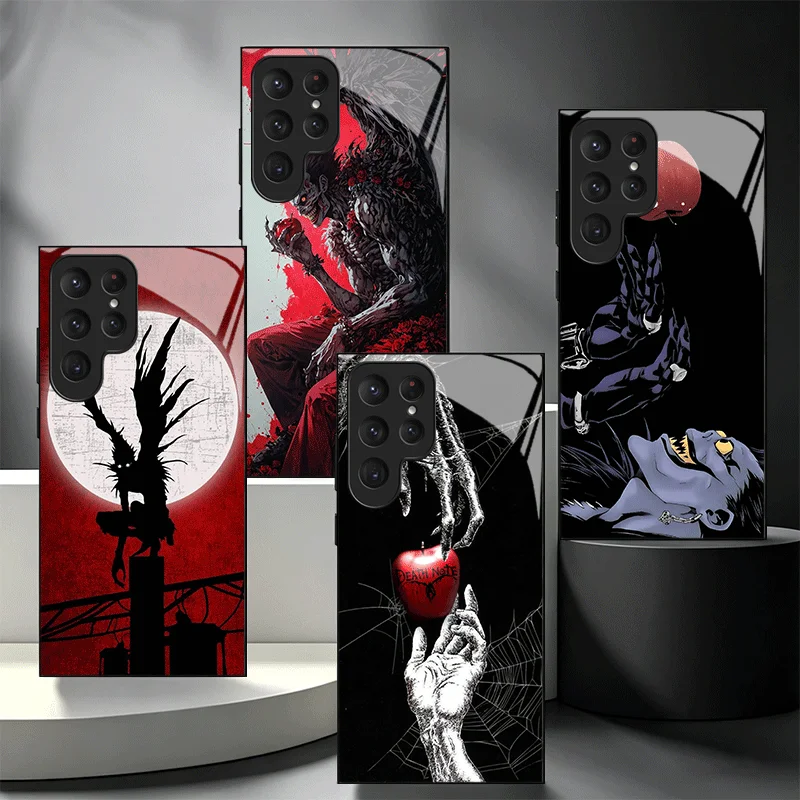 Фото Чехол для телефона N-Notes D-Deaths Anime Ryuk из закаленного стекла для Samsung Galaxy S24 S25 S26 Ultra Edge S23 FE S22 Plus S21 + S20, ударопрочный №5