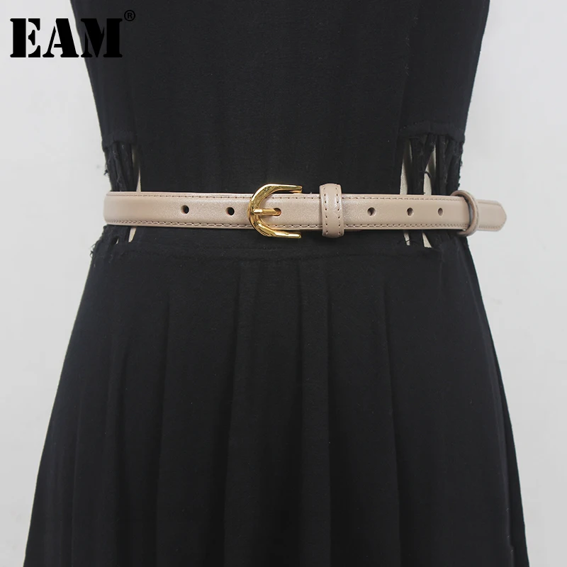 

[EAM] Pu Leather White Casual Metal Buckle Long Belt Personality Women New Fashion Tide All-match Spring Autumn 2023 1DF6079